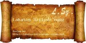 Lakatos Szilvánusz névjegykártya